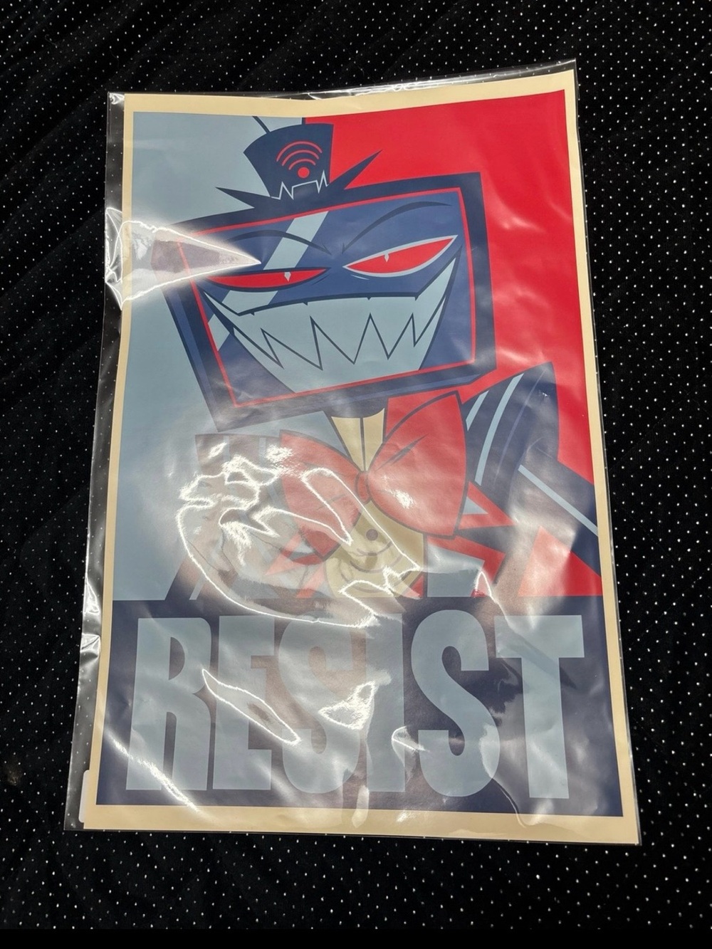 Graphic 'RESIST' Poster with Blue, Red and Cream Artwork